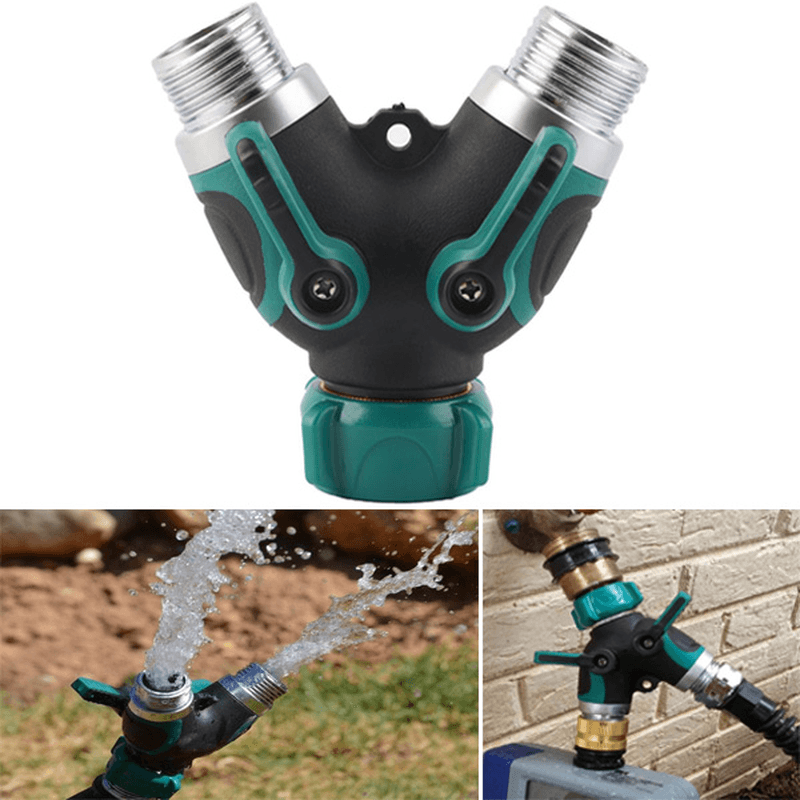 3/4 Inch Garden Hose 2 Way Splitter Valve Water Pipe Faucet Connector US Standard Thread dylinoshop