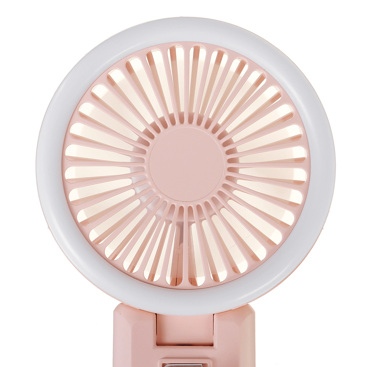 Mini LED Ring Light Fan USB Rechargeable Handheld Makeup Selfie Lamp Air Cooler Trendha