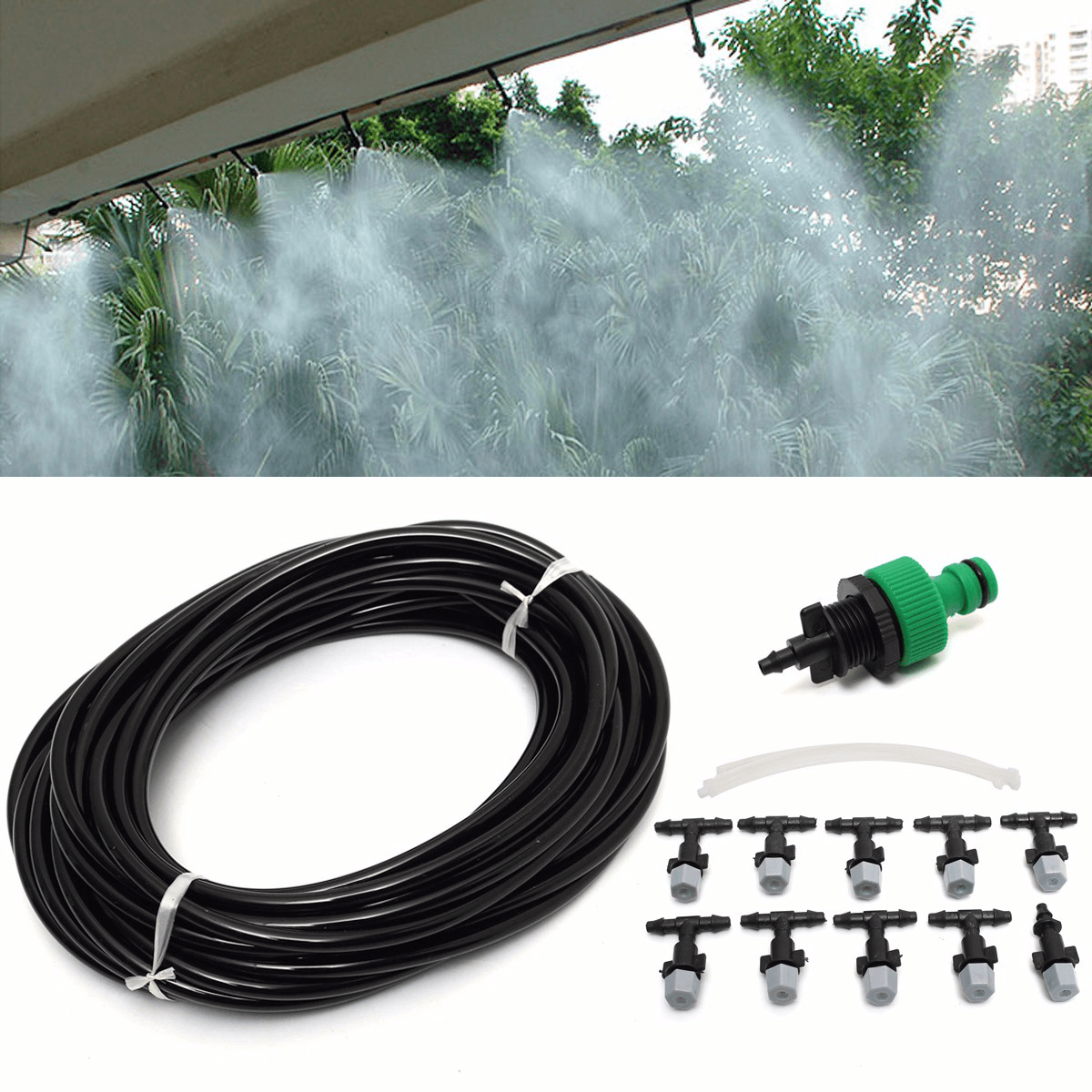 10M 33Ft Gardening Plant Micro Drip Irrigation System Patio Atomization Micro Sprinkler Cooling Kit dylinoshop