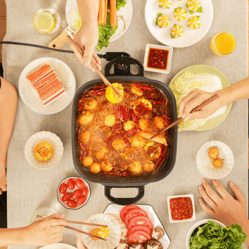 Liven DHG-558 Eletric Skillet 5.5L 1800W 5Gear Knob Control Hot Pot Non-Stick Pot from Ecological Chain Trendha