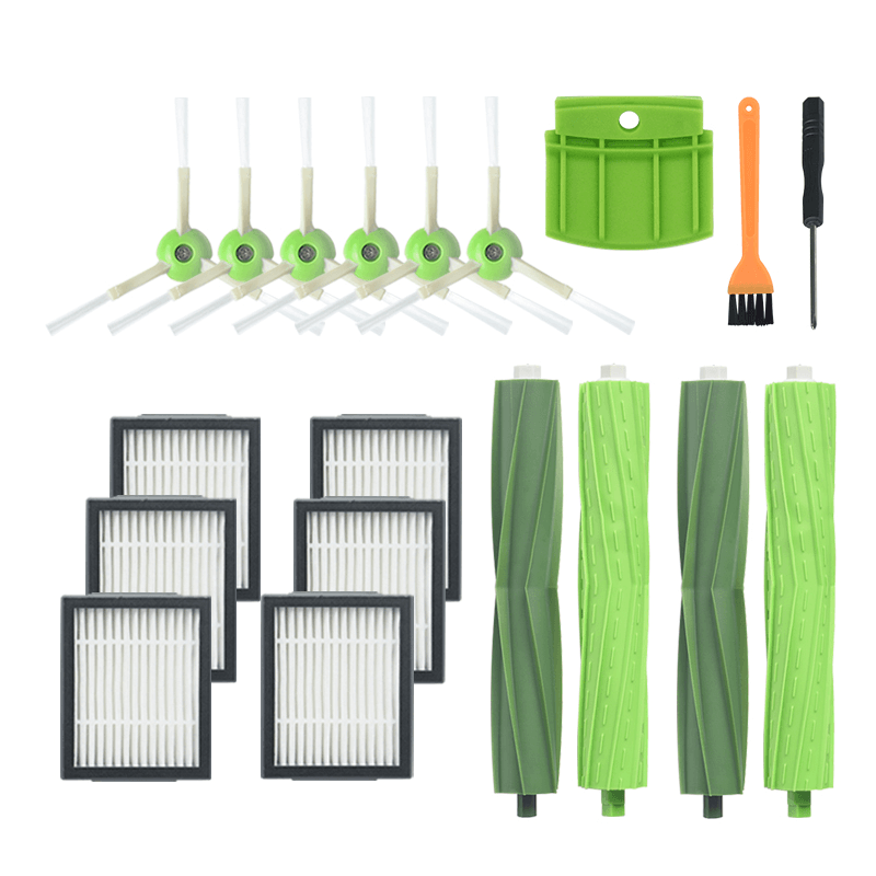 19Pcs Replacements for Irobot Roomba I7 Vacuum Cleaner Parts Accessories 6*Side Brushes 6*Filters 4*Main Brushes 1*Screwdriver 1*Yellow Brush 1*Silicone Baffle dylinoshop