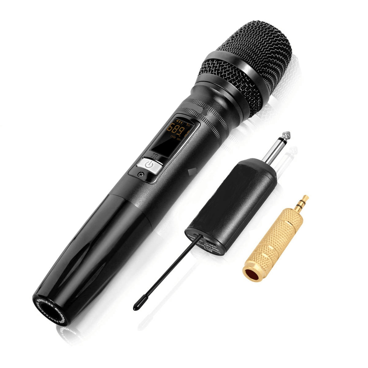 UW-01 UHF Wireless Microphone System Handheld LED Karaoke KTV Mic with Receiver Trendha