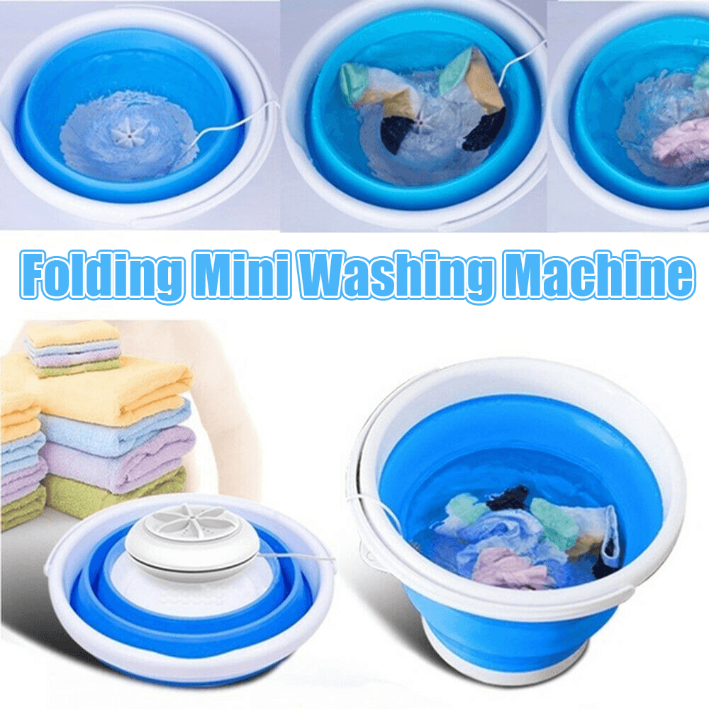 Portable Mini Turbine Clothes Washing Machine Compact Foldable Ultrasonic Washer USB Powered for Travel Home Camping Apartments Dorms RV Business Trendha