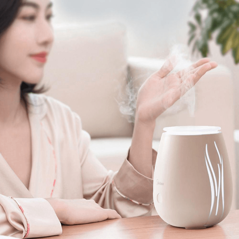 Midea W701 Aroma Essential Oil Diffuser USB Humidifier with LED Light Bedside Lamp 40Ml Capacity Low Noise for Home Office Trendha