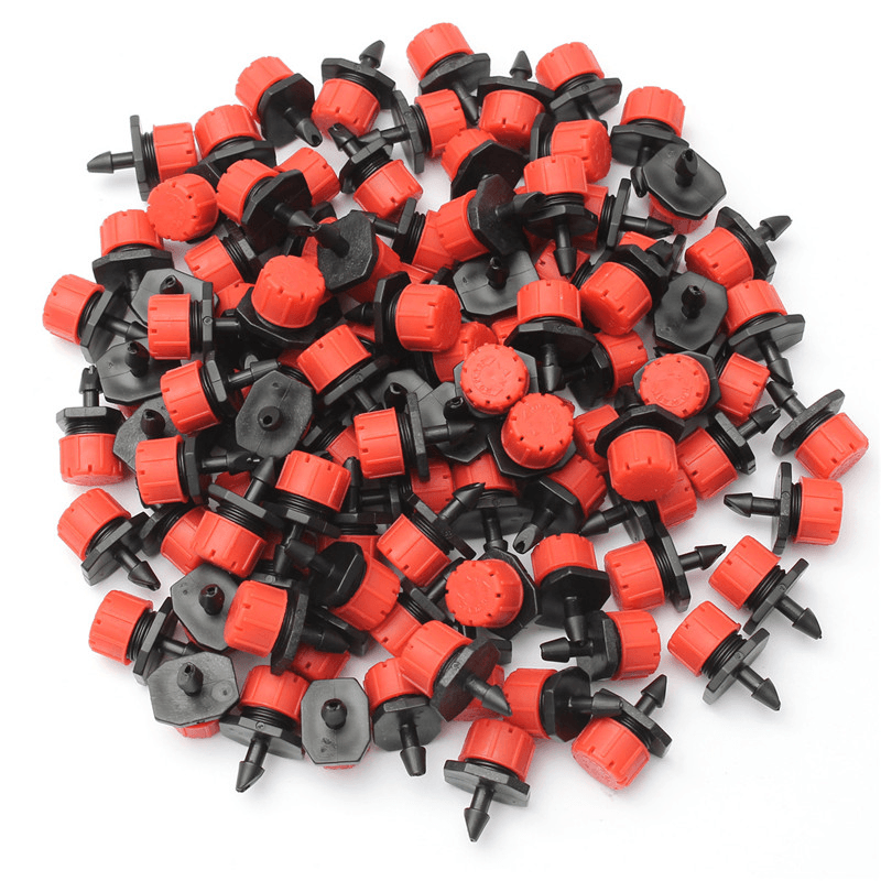 100Pcs Adjustable Micro Drip Irrigation Watering Anti-Clogging Emitter Dripper Watering System Automatic Hose Kits Connector dylinoshop