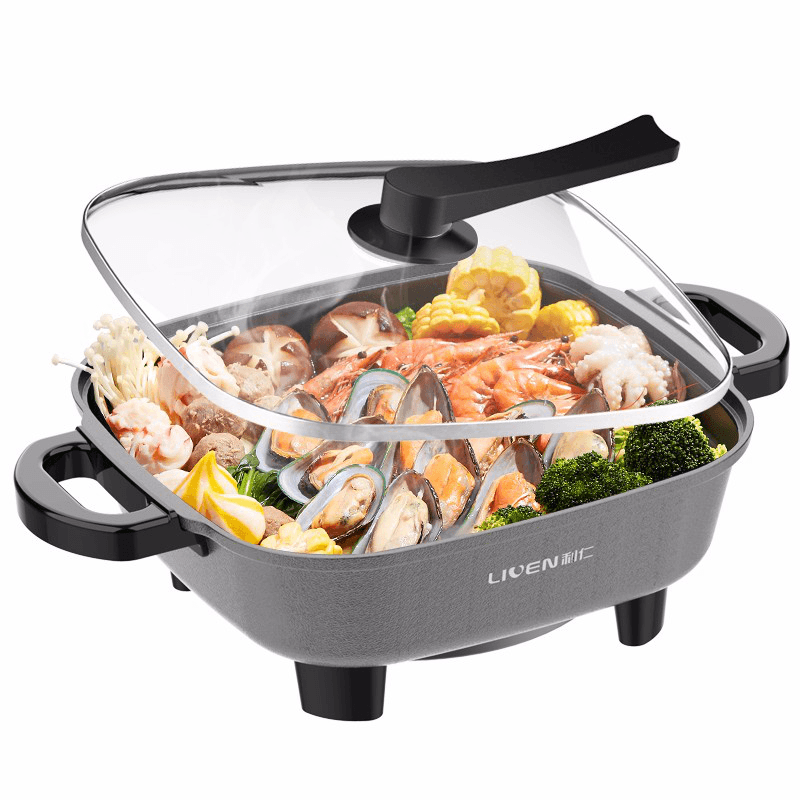 Liven DHG-558 Eletric Skillet 5.5L 1800W 5Gear Knob Control Hot Pot Non-Stick Pot from Ecological Chain Trendha