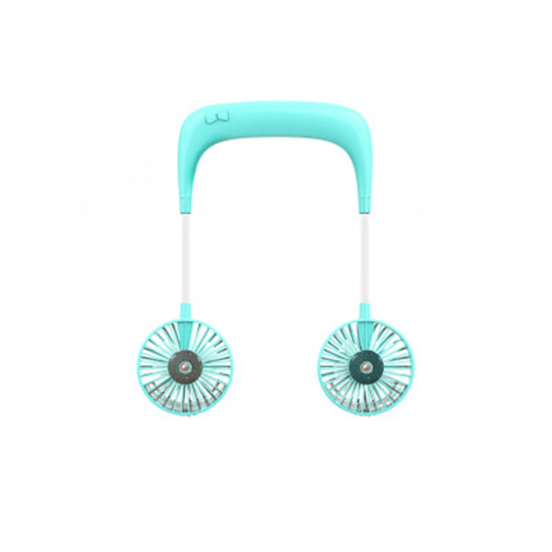 Mini Portable Neck Hanging Fan USB Rechargeable Sport Camping Lazy Air Cooler Double Head Trendha