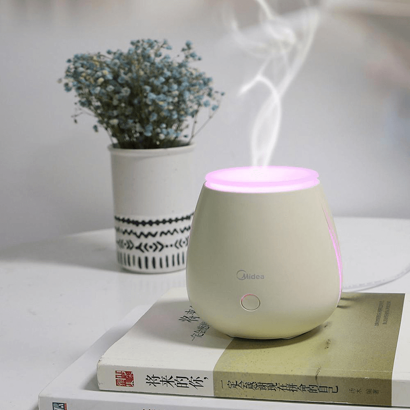 Midea W701 Aroma Essential Oil Diffuser USB Humidifier with LED Light Bedside Lamp 40Ml Capacity Low Noise for Home Office Trendha