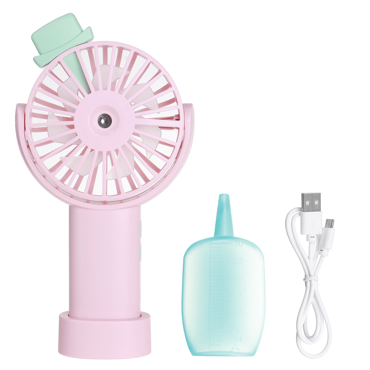 Handheld Spray Mini Fan 3-Speed Adjustment USB Charging Lightweight Portable Outdoor Home Fan Trendha