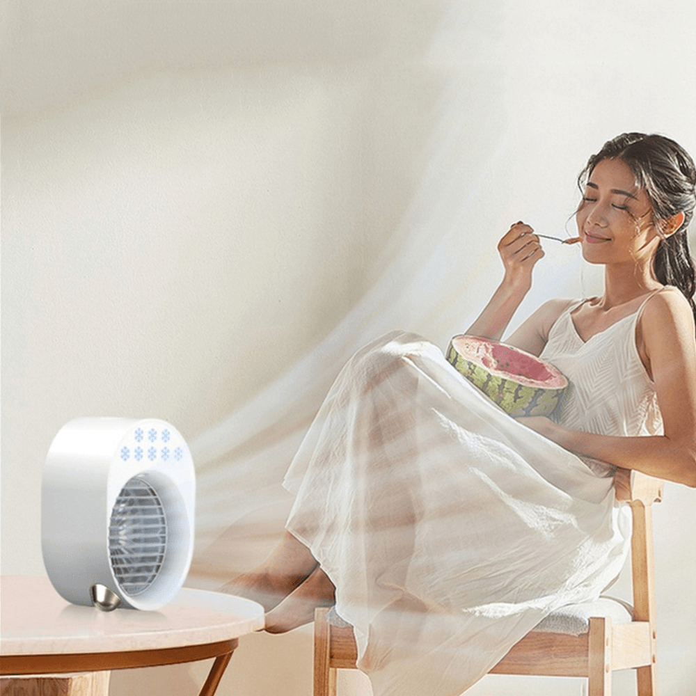 Mini Air Conditioner Portable USB Fan Air Cooler Humidifier 3 Speed Adjustable 6 Color Light Conditioning Purifier Trendha