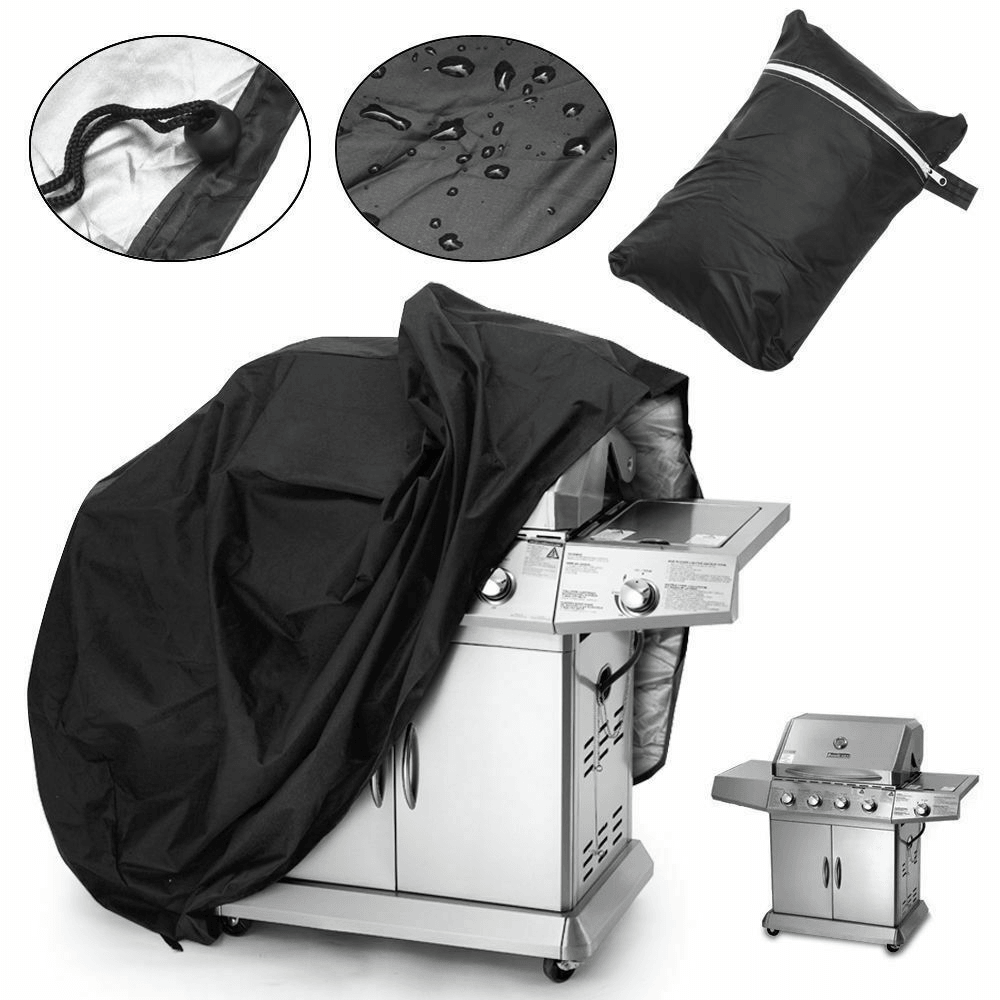 Waterproof Black Barbecue Cover anti Dust Rain Cover Garden Yard Grill Cover Protector for Outdoor BBQ Accessories dylinoshop