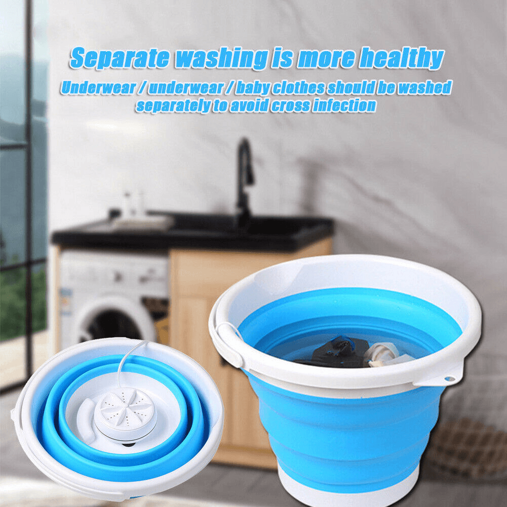 Portable Mini Turbine Clothes Washing Machine Compact Foldable Ultrasonic Washer USB Powered for Travel Home Camping Apartments Dorms RV Business Trendha