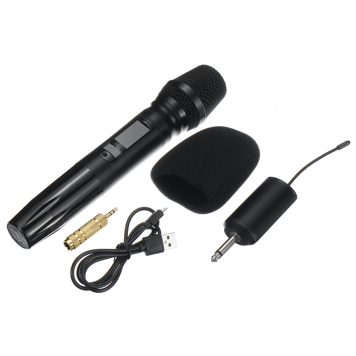 UW-01 UHF Wireless Microphone System Handheld LED Karaoke KTV Mic with Receiver Trendha