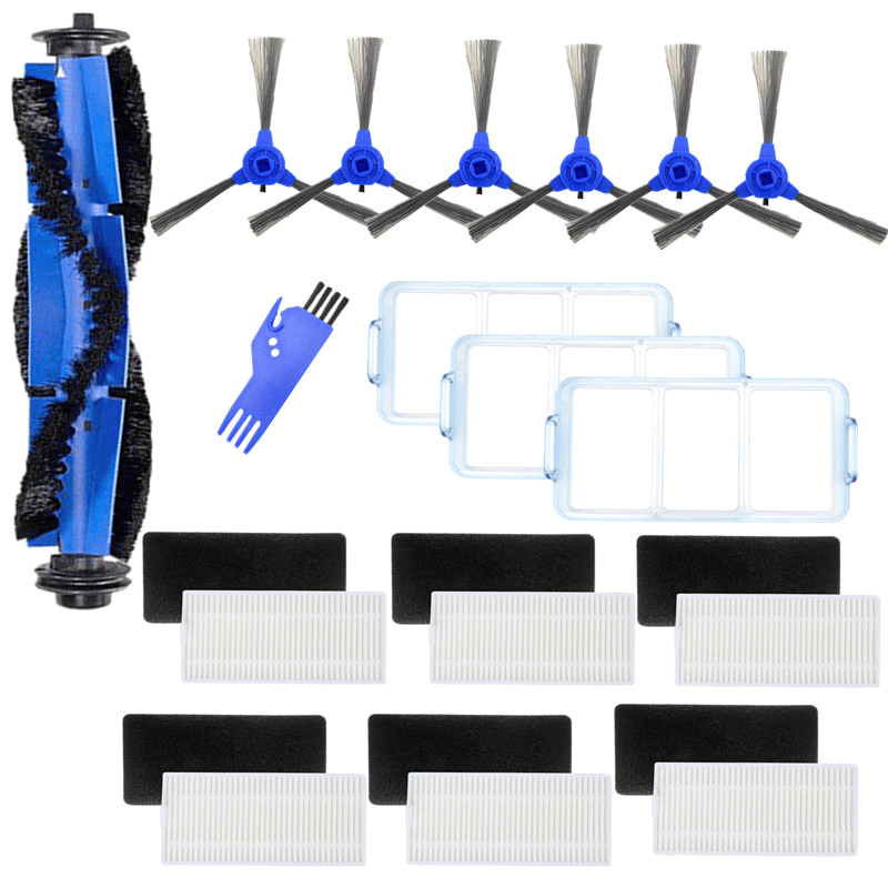 17Pcs Replacements for Eufy Robovac 11S Robovac 30 Vacuum Cleaner Parts Accessories Main Brush*1 Side Brushes*6 HEPA Filters*6 Primary Filters*3 Cleaning Tool*1 dylinoshop