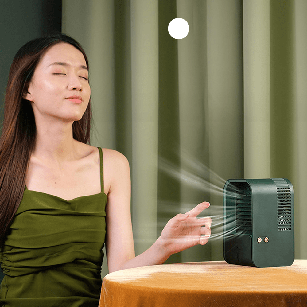 MIIIW LJQ-122 Desktop Humidification Fan 3 Gear Wind Speed Dual-Mode Humidification Nano Ice Fog 3 Seconds to Cool down for Home Office Bedroom Trendha