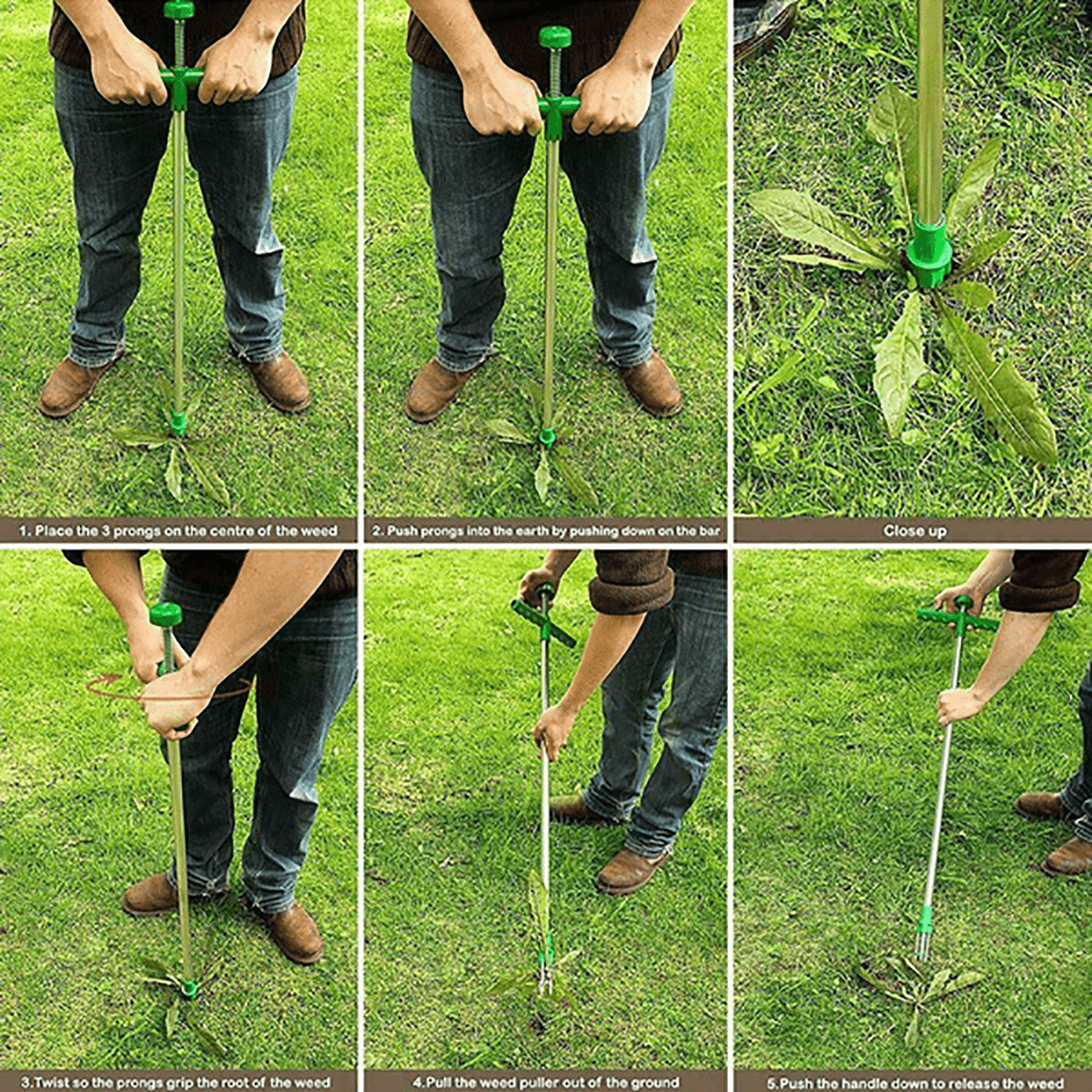 Stand up Weeder Long Stainless Steel Professional Root Remover Weeding Device dylinoshop