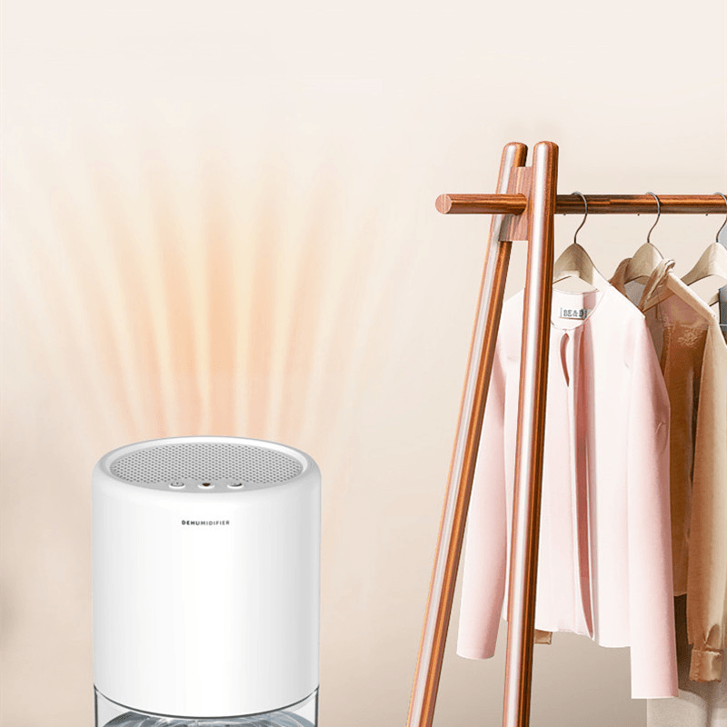 Mini Dehumidifier Air Dryer Moisture Absorber Powerful Dehumidification Negative Ion Sterilization 1000Ml Water Tank for Home Bedroom Kitchen Office Trendha