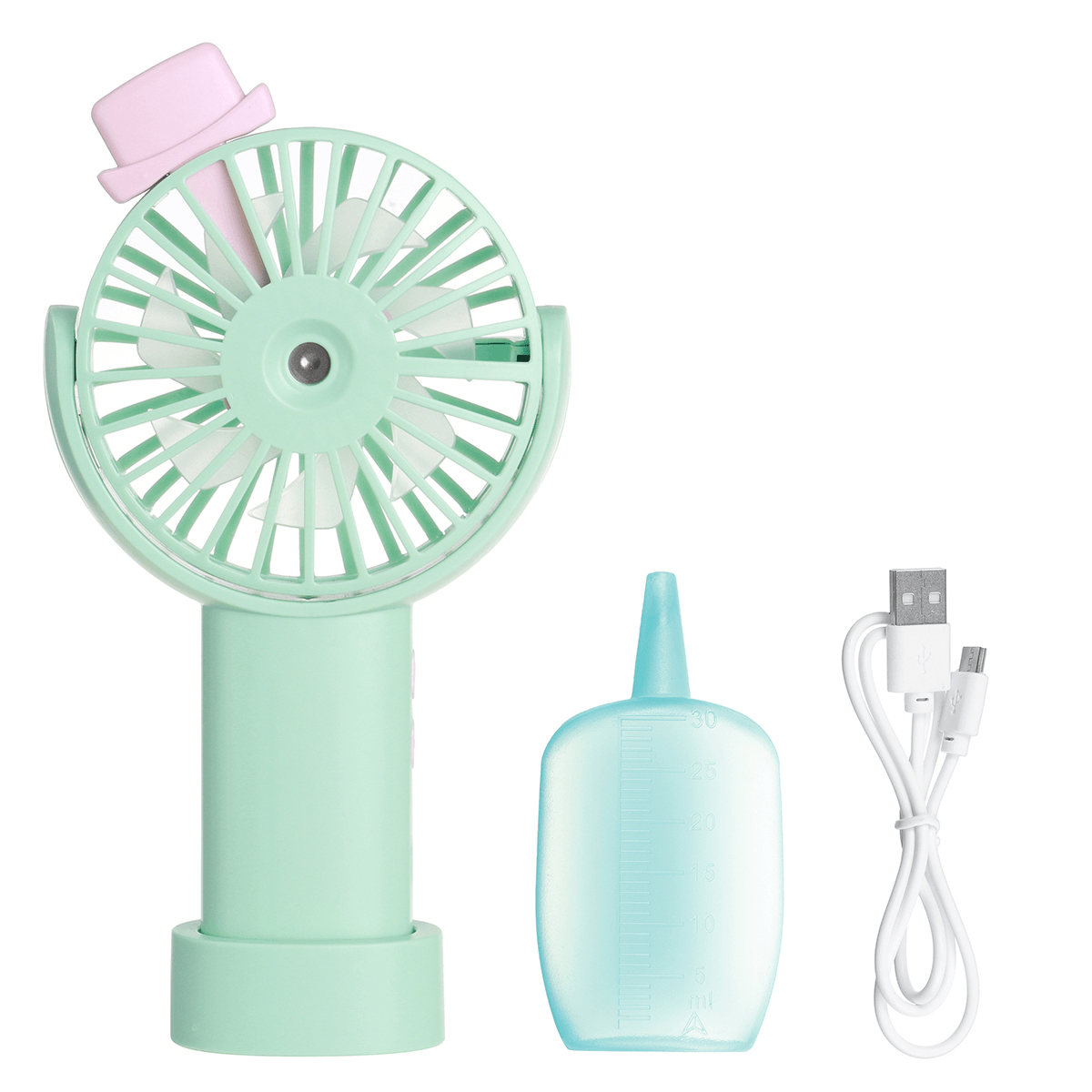 Handheld Spray Mini Fan 3-Speed Adjustment USB Charging Lightweight Portable Outdoor Home Fan Trendha