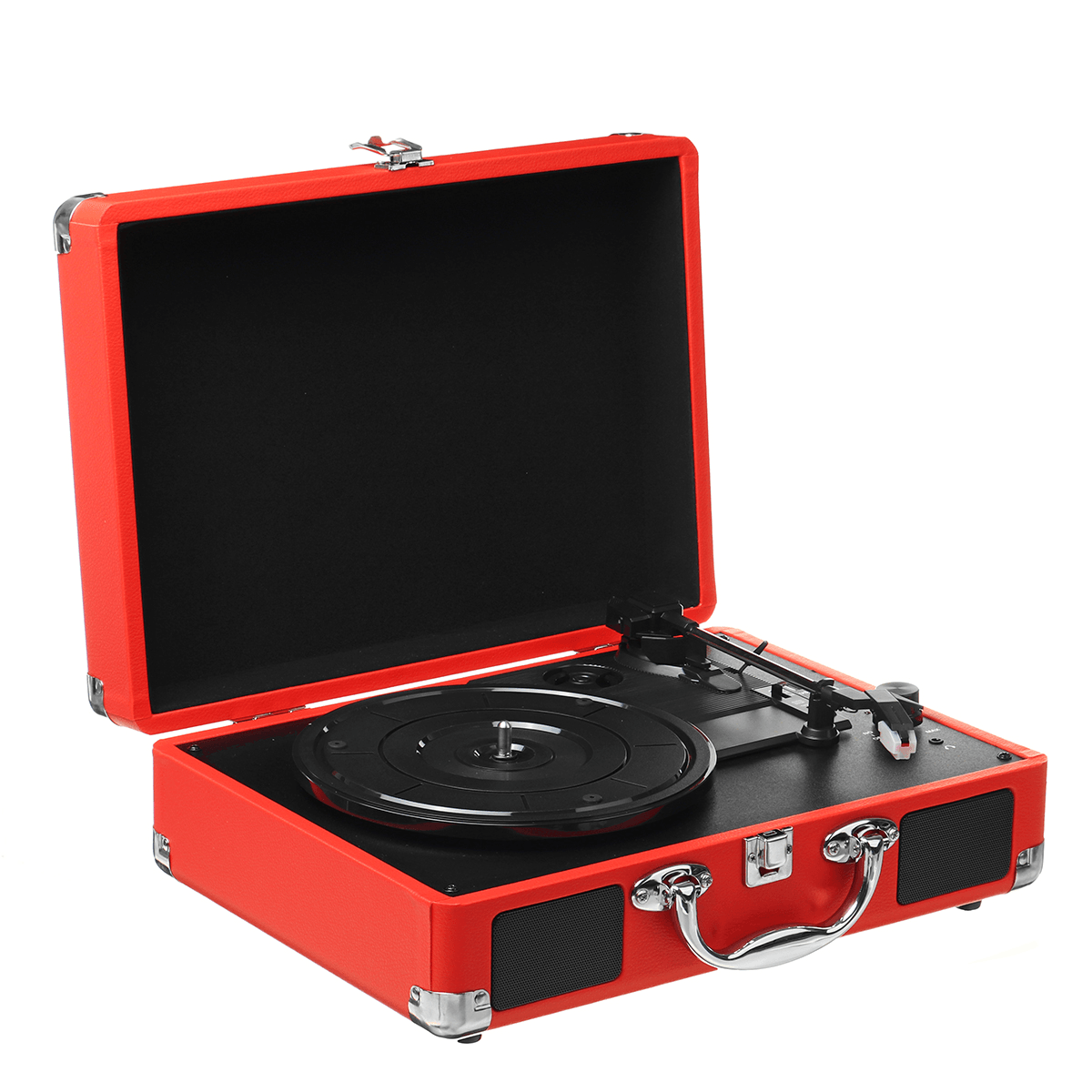 Phonograph Turntables Record Player Retro Vinyl Audio USB Bluetooth Speaker Suitcase 33/45/78 RPM Record Player with Built-In Speakers Trendha