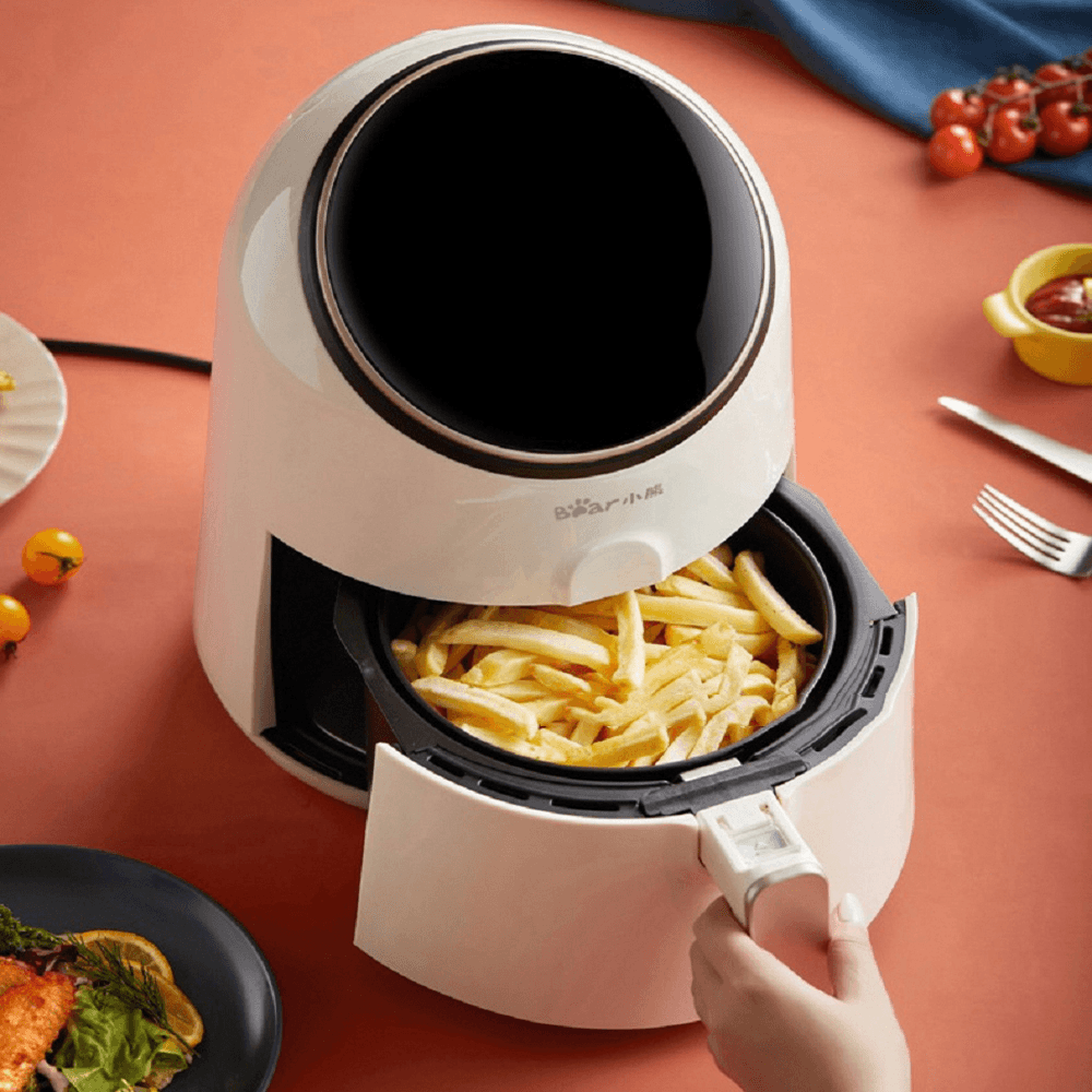 Bear QZG-A13R1 Air Fryer 3.2L Large Capacity 1300W Electric Hot Air Fryers Oven Oilless Cooker LED Digital Touchscreen with 8 Presets 360° Cycle Heating Nonstick Basket from Ecological Chain Trendha