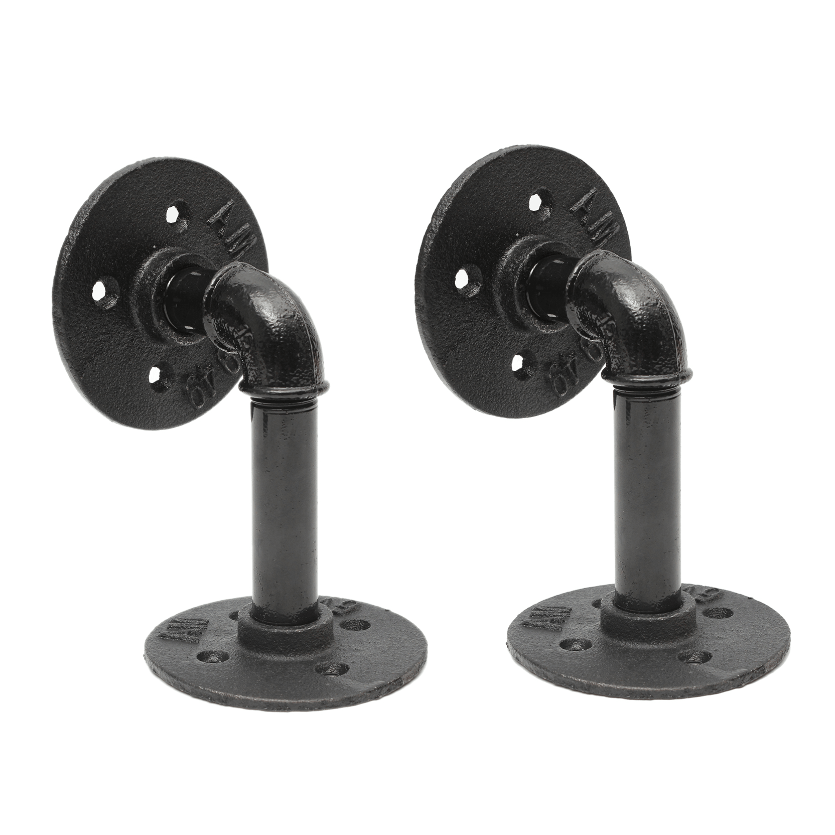 KINGSO 2Pcs Household Wall Mounted Shelf Holders Flange Pipe Pipe Shelf Bracket dylinoshop