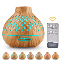 400Ml Mini Humidifier Wood Grain Aroma Essential Oil Diffuser USB Ultrasonic Smooth Fog Mist Maker Remote Control Trendha