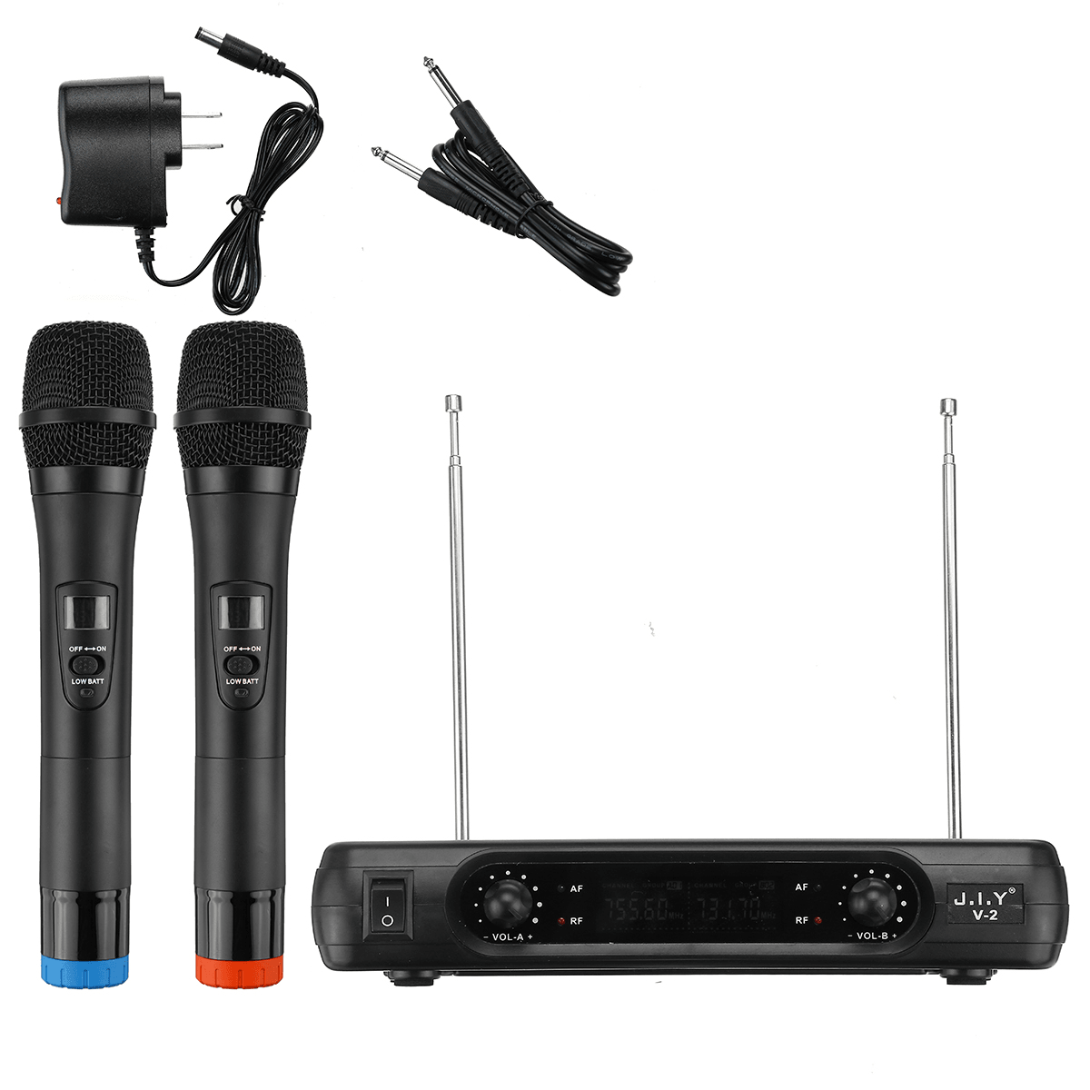 Professional UHF Dual Wireless Microphone System Kits 2 Channel Cordless Handheld Mic +Receiver Kareoke KTV Home Party Supplies Speakers Trendha