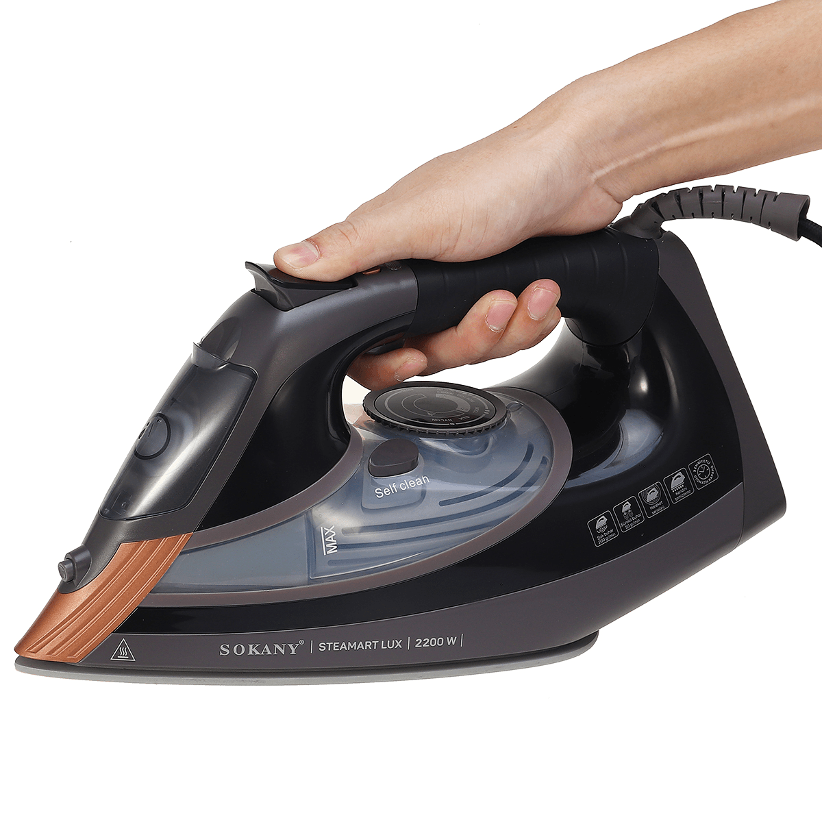 SOKANY Handheld Portable Garment Steamer 2200W Powerful Clothes Steam Iron Fast Heat-Up Fabric Wrinkle Removal Trendha