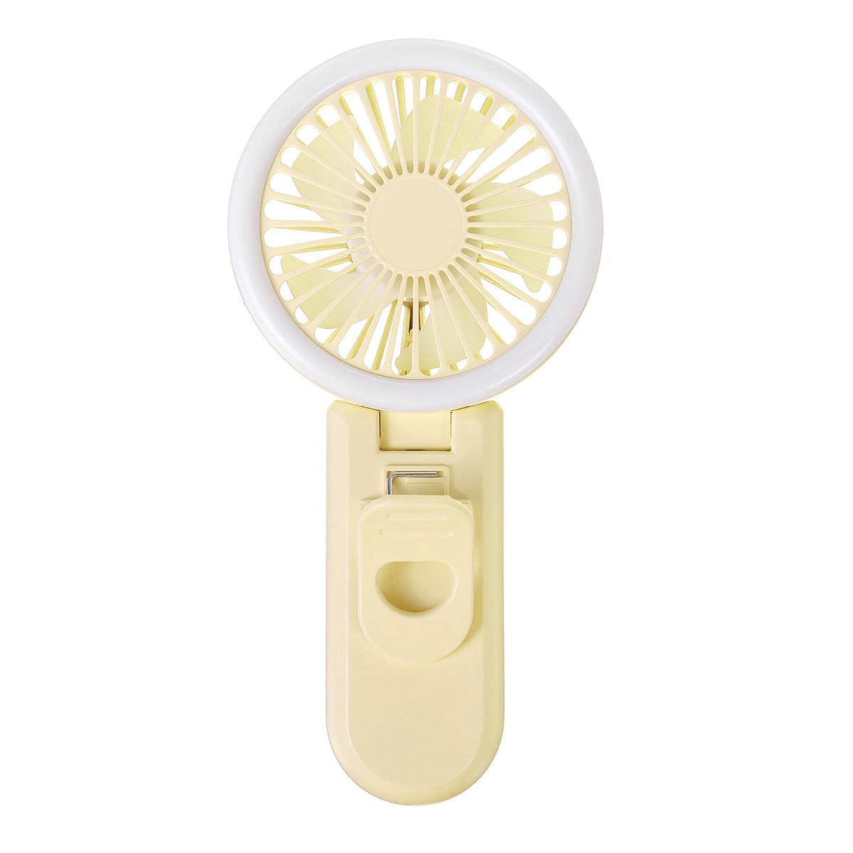 Mini LED Ring Light Fan USB Rechargeable Handheld Makeup Selfie Lamp Air Cooler Trendha