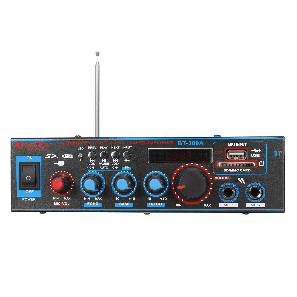 180W+180W Bluetooth Amplifier Audio Stereo Digital Radio Car Home Music AMP FM RC 110V US Plug dylinoshop