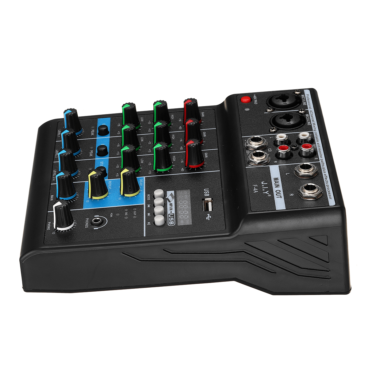 4 Channel Audio Mixer Bluetooth USB Mixing Console Professional Stage Power Amplifier Trendha