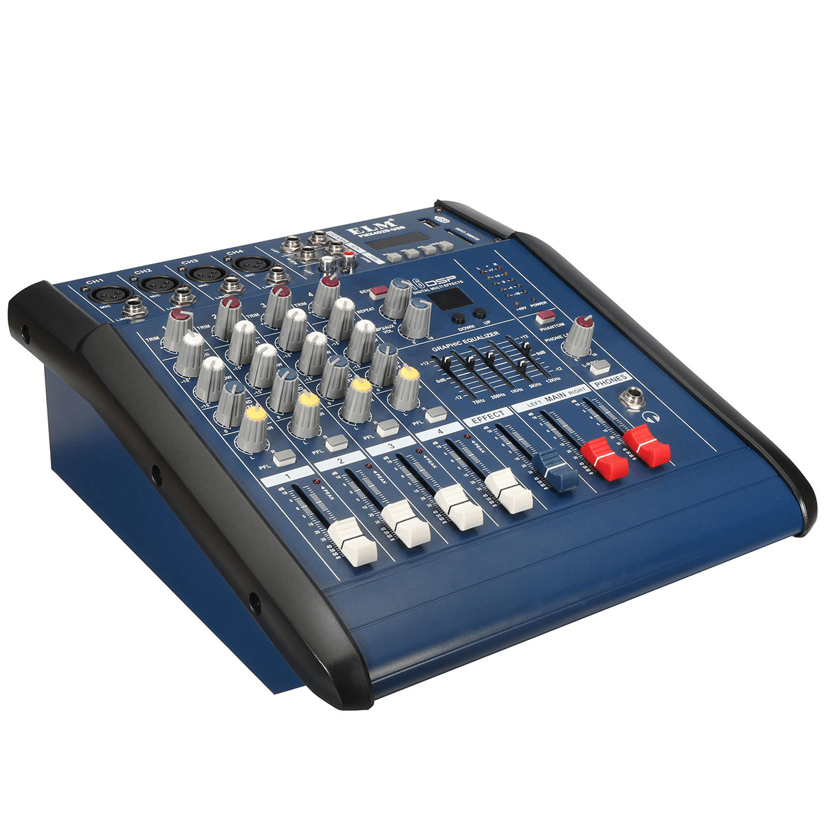 EL M PMX402D-USB 48V 4 Channel USB KTV Karaoke Audio Stage Mixer with Power Amplifier Trendha