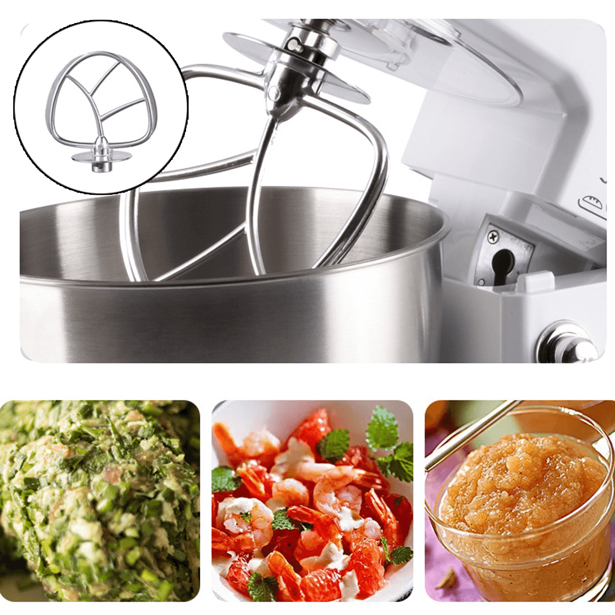 220-240V 800W 4L Automatic Dough Mixer 6 Speed Adjustable Kitchen Machine Mixer Trendha