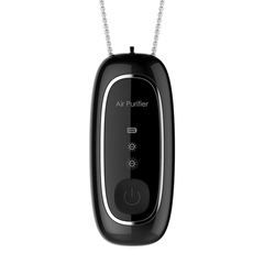 USB Portable Wearable Air Purifier Necklace Mini Portable Air Freshener Ionizer Negative Ion Generator Black Air Purifier - No Radiation for Adults Kids Trendha