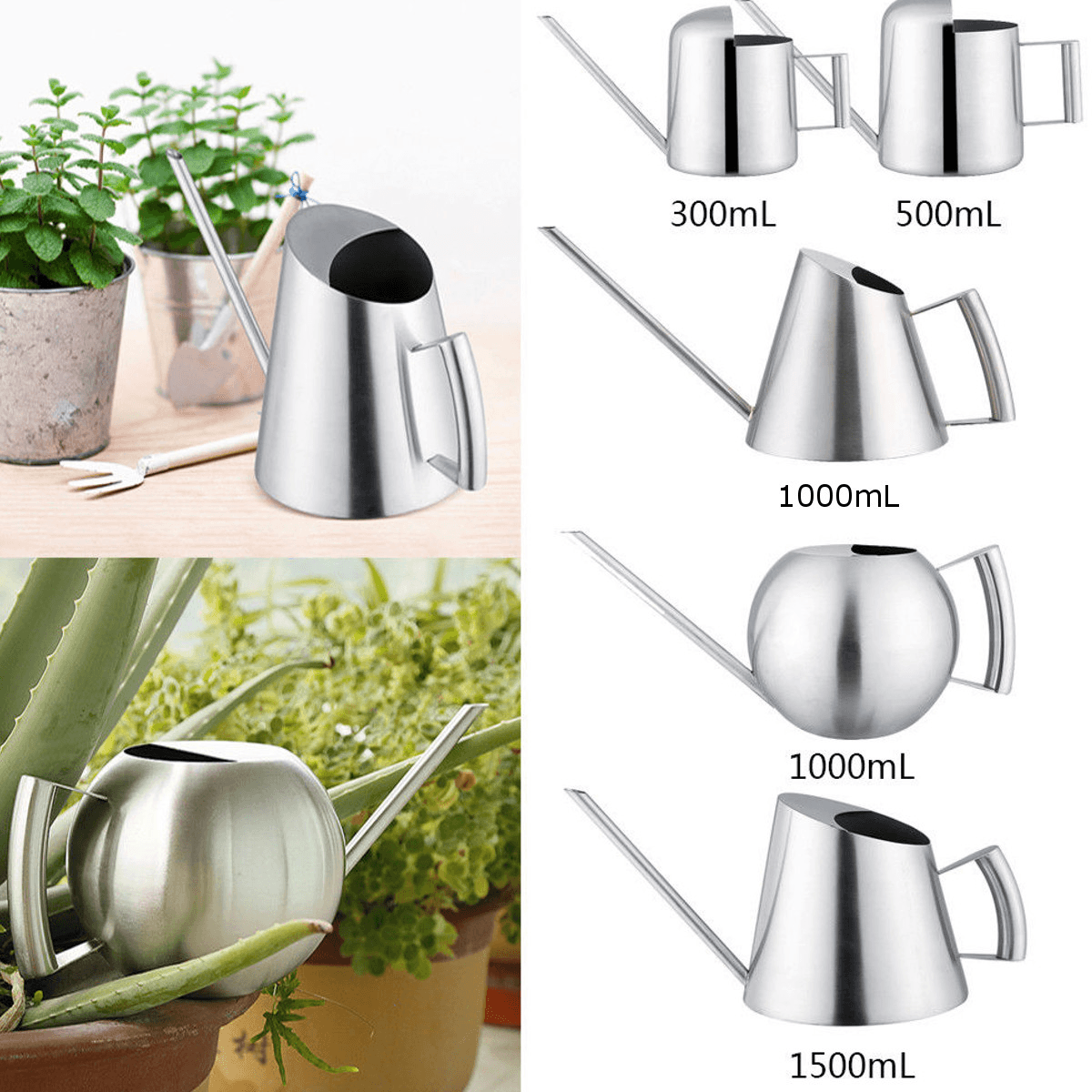 Household Stainless Steel Watering Can Kettle Garden Water Bottle Plant Flower Sprinkling Pot dylinoshop