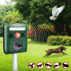 KC-JK369 Garden Ultrasonic PIR Sensor Solar Animal Dispeller Strong Flashlight Dog Repeller dylinoshop