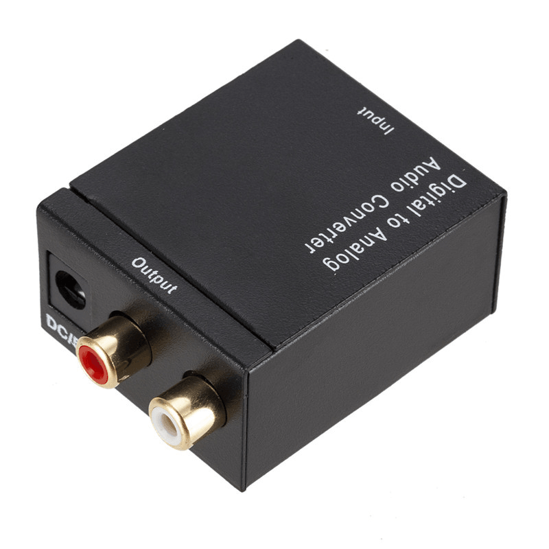 Digital Optical Coax to Analog RCA L/R Audio Converter Adapter with Fiber Cable Trendha