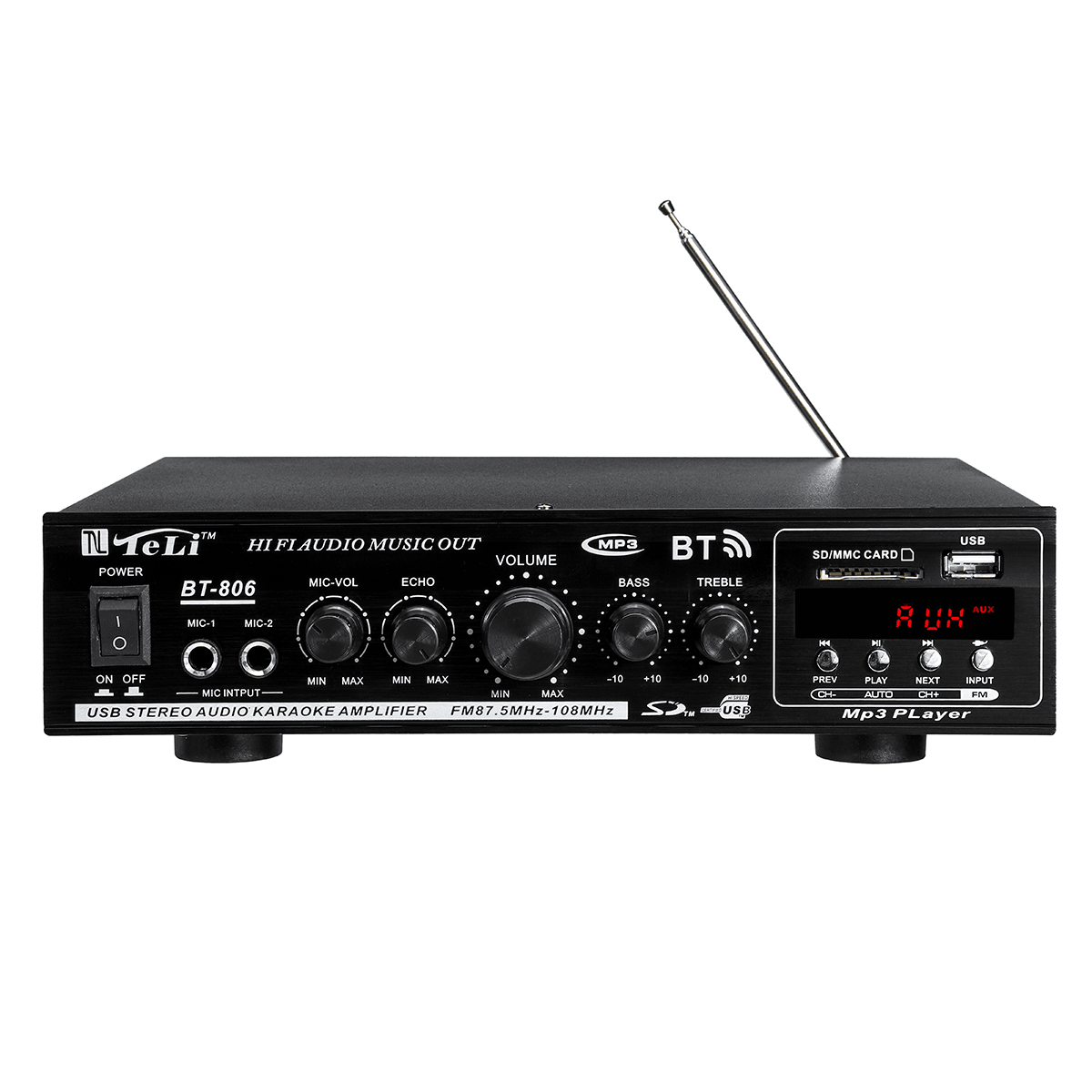 2 Channel 500W Bluetooth Power Amplifier USB MP3 Audio FM AUX W/ Remote dylinoshop