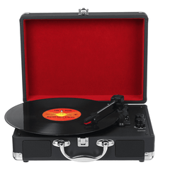 2 in 1 Retro Vinyl Record Player and Bluetooth BT5.0 Speaker Suitcase Turntables Record Player Support Headset Earphone Built-In Audio Bluetooth Speaker dylinoshop