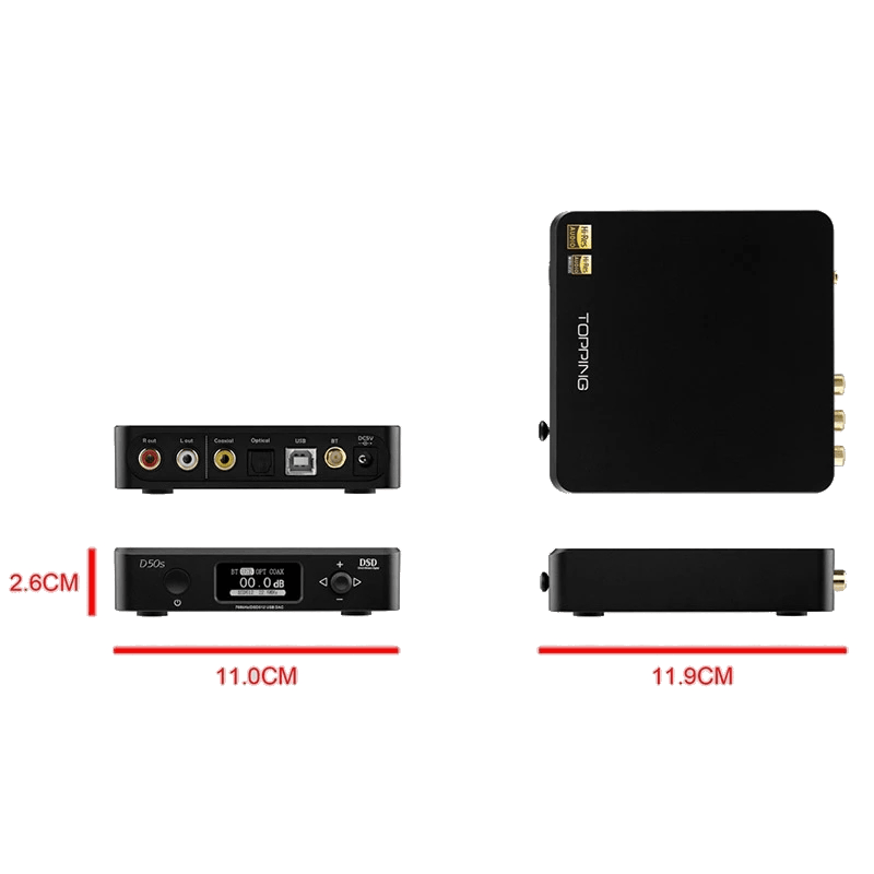 TOPPING D50S ES9038Q2M DAC Bluetooth 5.0 LDAC D50 DSD512 32Bit/768Khz HIFI Audio Decoder Trendha