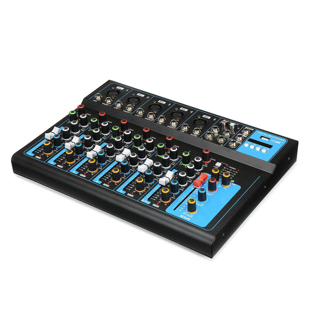 7 Channel Bluetooth Professional Audio Mixer Mixing Console for Performance Stage Wedding Speech Broadcast Trendha