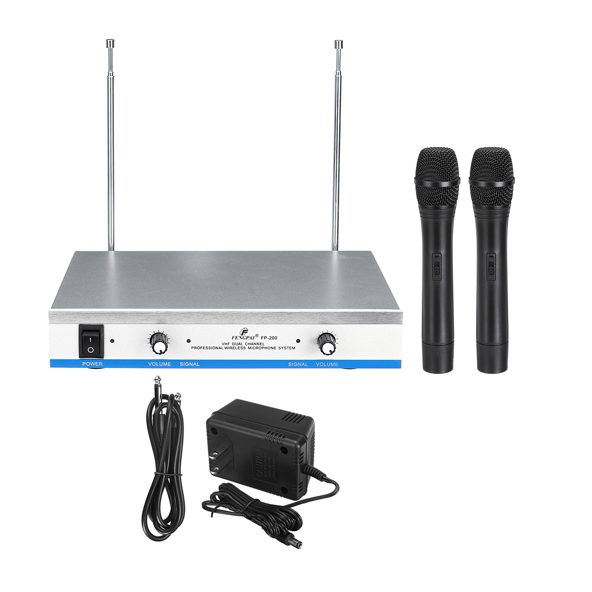 Professional 2 Channel 2 Cordless Handheld Mic UHF Wireless Microphone System Trendha