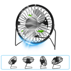 4Inch 5W USB Fan Cooling Conditioning Fan Mini Portable with Solar Panel Outdoor Camping Travel Trendha