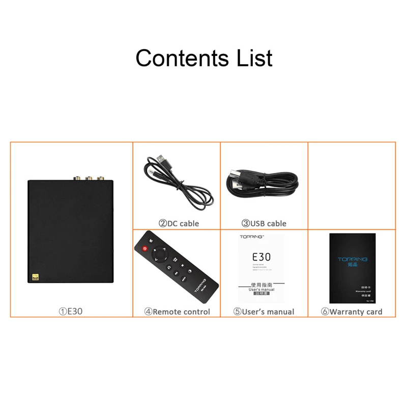 TOPPING E30 DAC Audio Decoder AK4493 XU208 32BIT/768K DSD512 with Remote Control Trendha