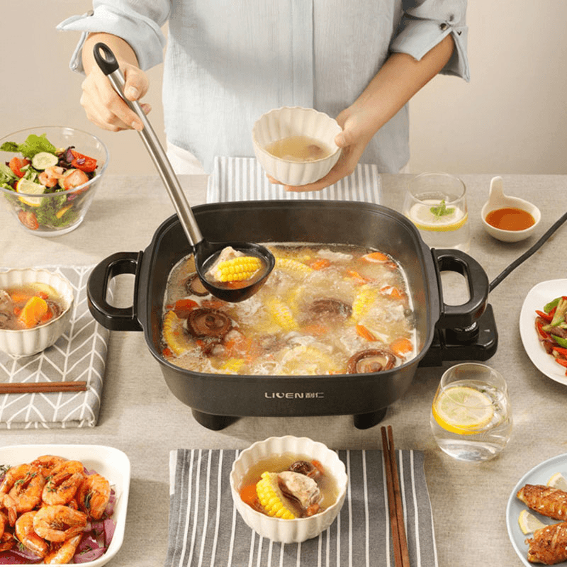 Liven DHG-558 Eletric Skillet 5.5L 1800W 5Gear Knob Control Hot Pot Non-Stick Pot from Ecological Chain Trendha