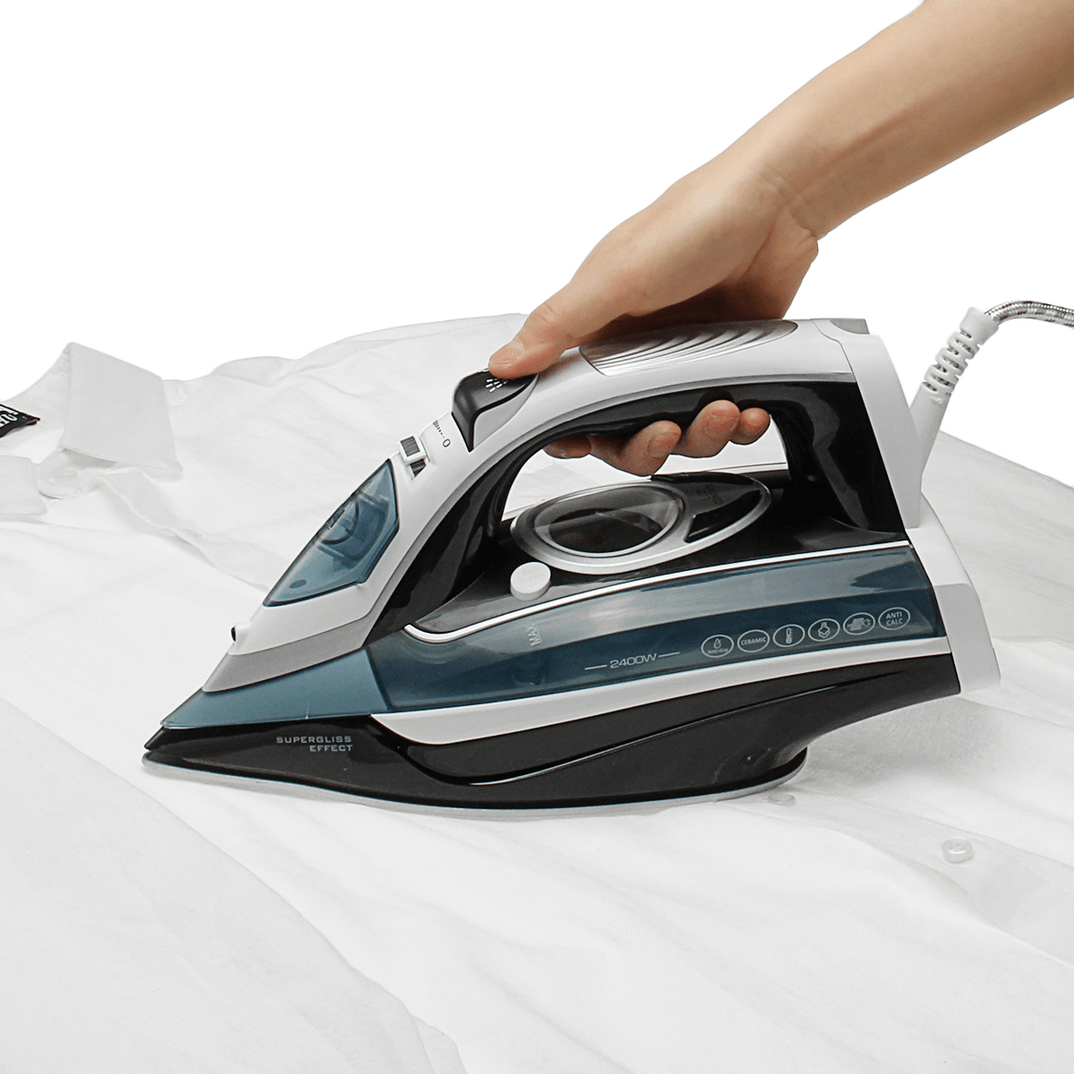 2400W 220V Handheld Portable Steam Iron Electric Garment Steamer Hanging Flat Ironing 4-Speed Temperature Adjustment Trendha