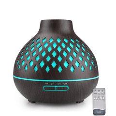 400Ml Mini Humidifier Wood Grain Aroma Essential Oil Diffuser USB Ultrasonic Smooth Fog Mist Maker Remote Control Trendha