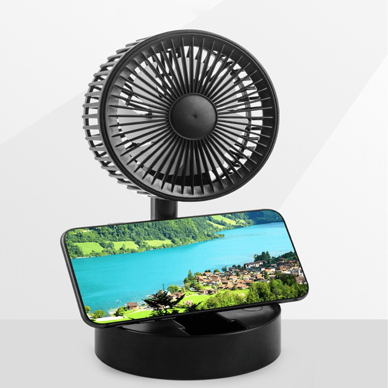 USB Rechargeable Handheld Fan 180 ° Flip Portable Desktop Office Fan Folding Retractable Fan Outdoor Mini Fan Trendha