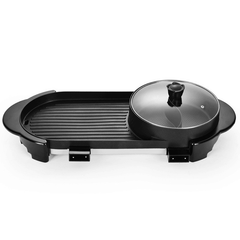 2 in 1 Multi-Function Separation Barbecue Pan Hot Pot Non-Stick Grill Roasting Pan Electric Skillet dylinoshop