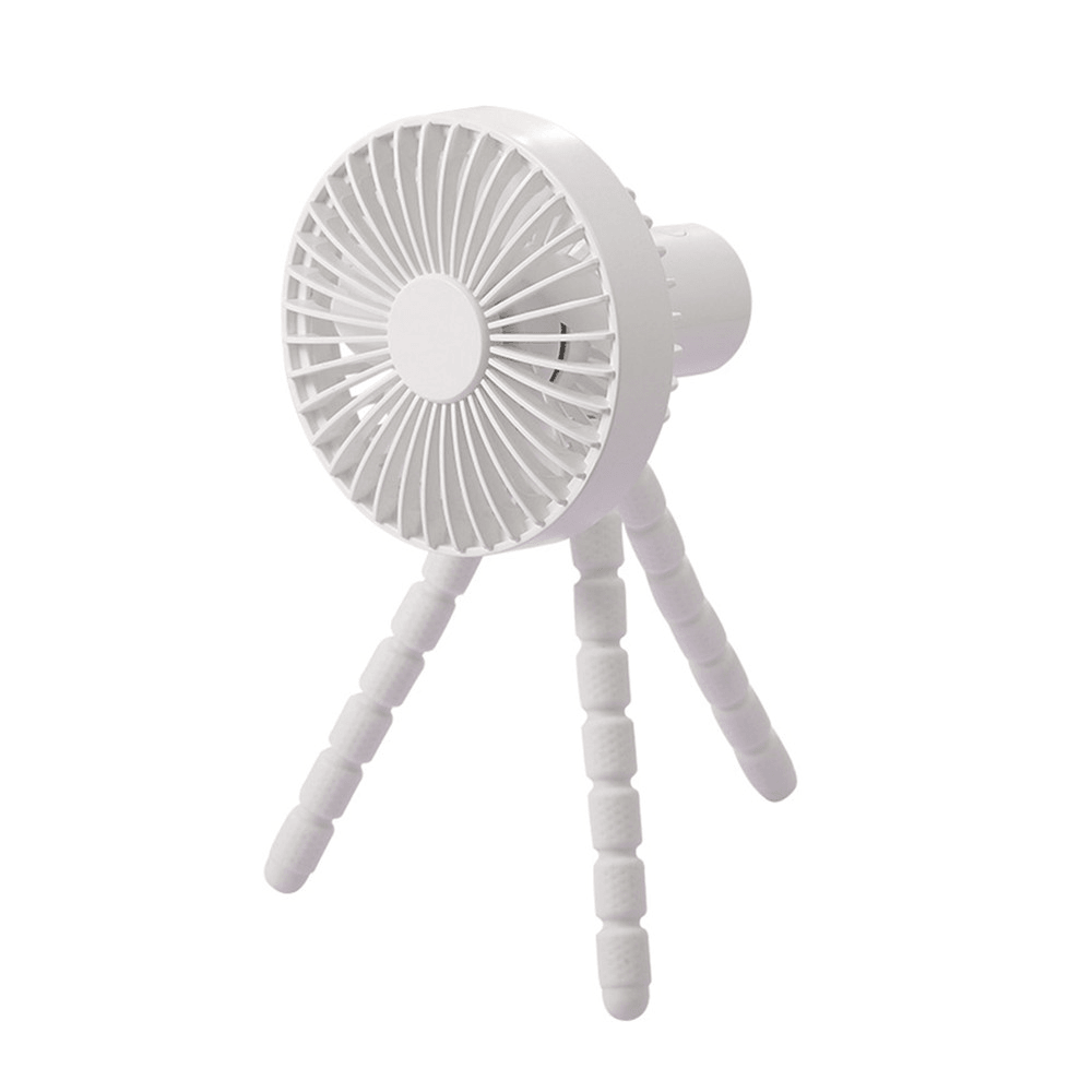 Mini Tripod Stroller Fan Desktop Clip Fan Mobile Phone Holder 3 Gear Wind Speed USB Air Cooler 1800Mah Battery for Outdoor Desk Stroller Car Rides Trendha